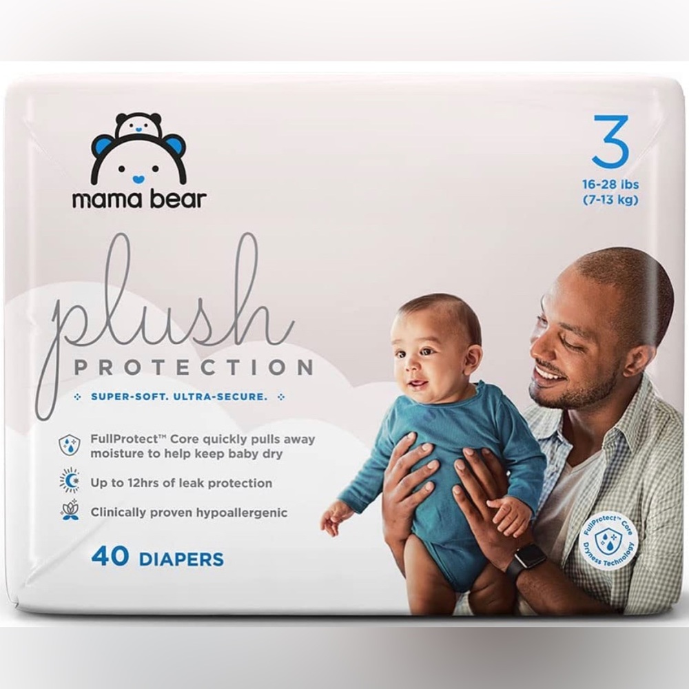 🎉40 Count New Plush Protection Diapers Size 3 Baby Babies Mama Bear Leak